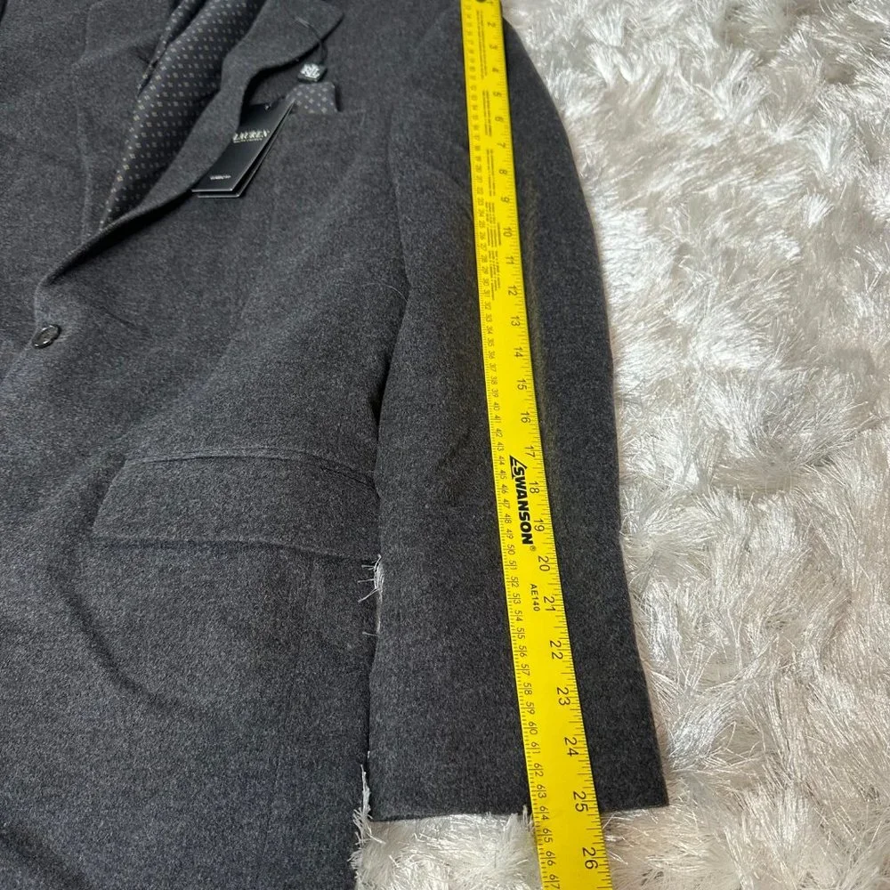 Lauren Ralph Lauren Men's‎ Blazer Lacrosse Grey 42Long Wool, Silk, Cashmere $450